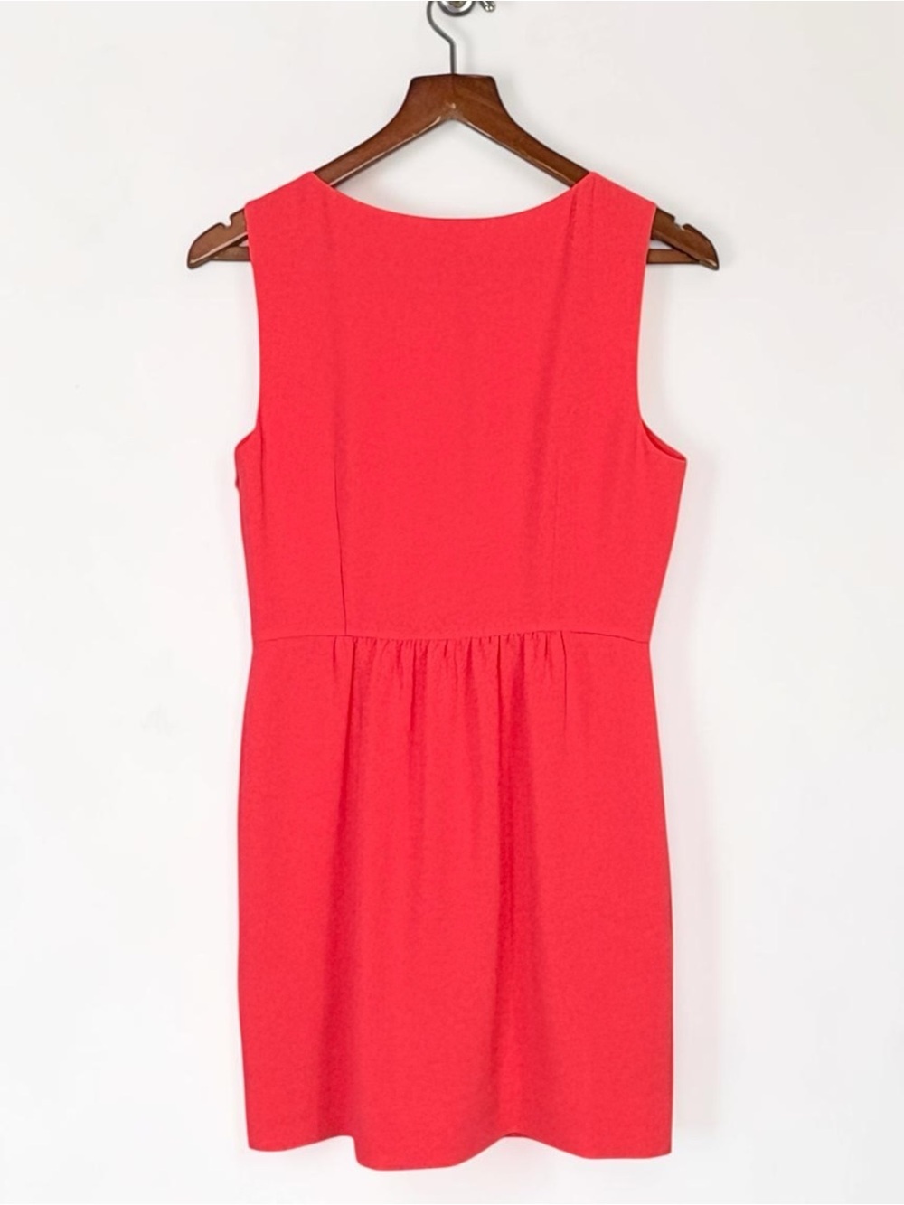 J. Crew Camille Crepe Sleeveless Dress Neon Coral Pink 4 Lined - Picture 2 of 7